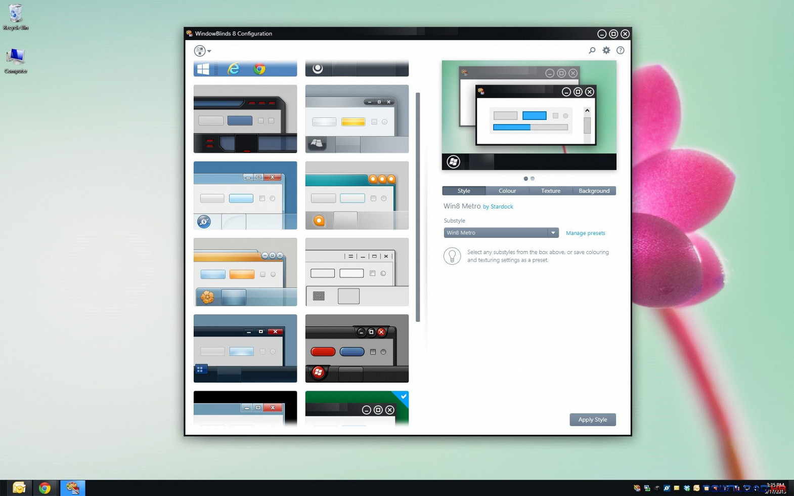 beos theme for windowblinds