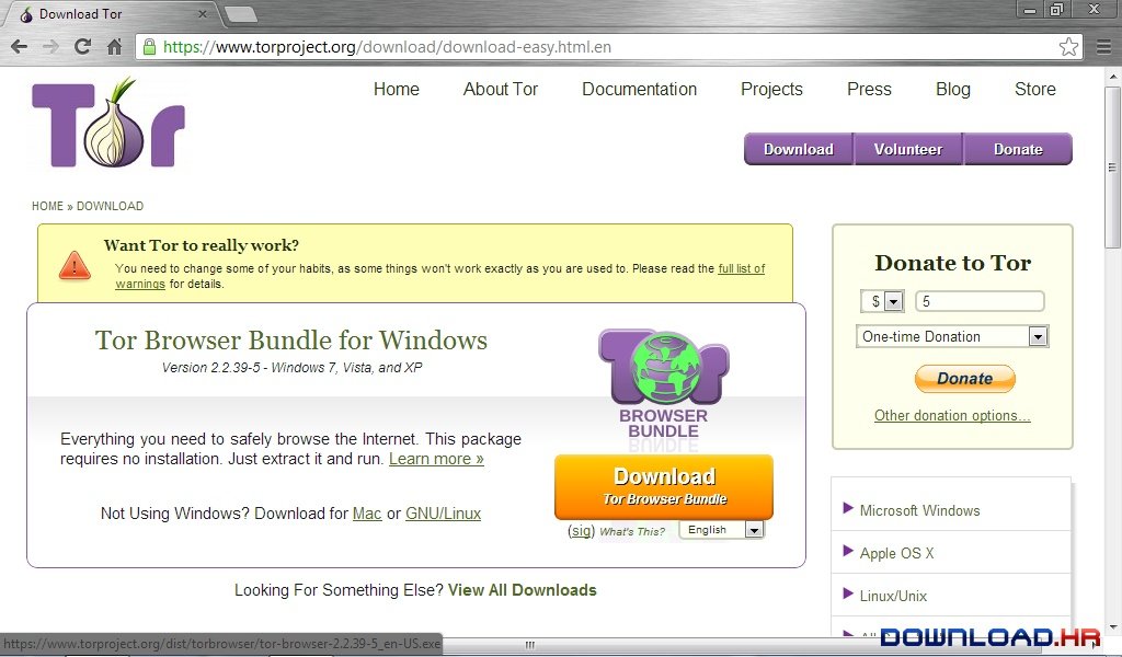 for windows download Tor 12.5.5