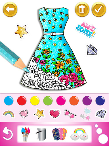 Glitter dress coloring and drawing book for Kids  Featured Image