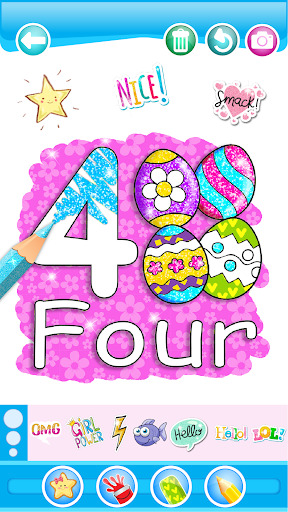Glitter Number and letters coloring Book for kids  Featured Image for Version 