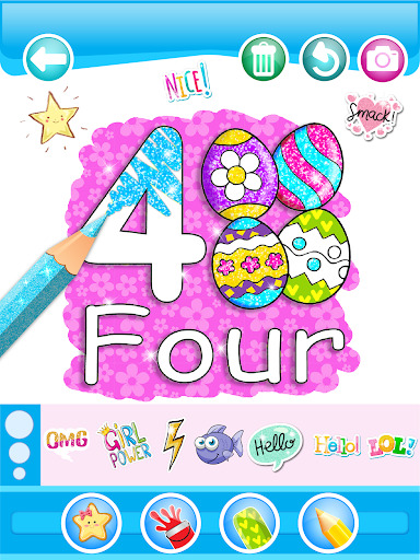 Glitter Number and letters coloring Book for kids  Featured Image