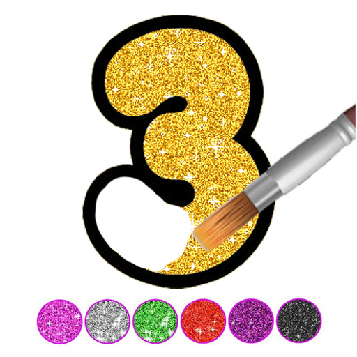 Glitter Number and letters coloring Book for kids  Featured Image