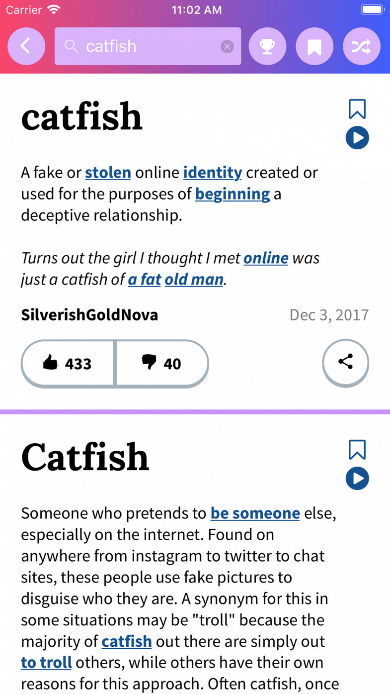 Urban Dictionary App  Develop an Urban Slang Dictionary