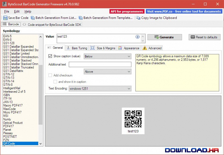 Bytescout BarCode Generator 5.0.0.1048 5.0.0.1048 Featured Image